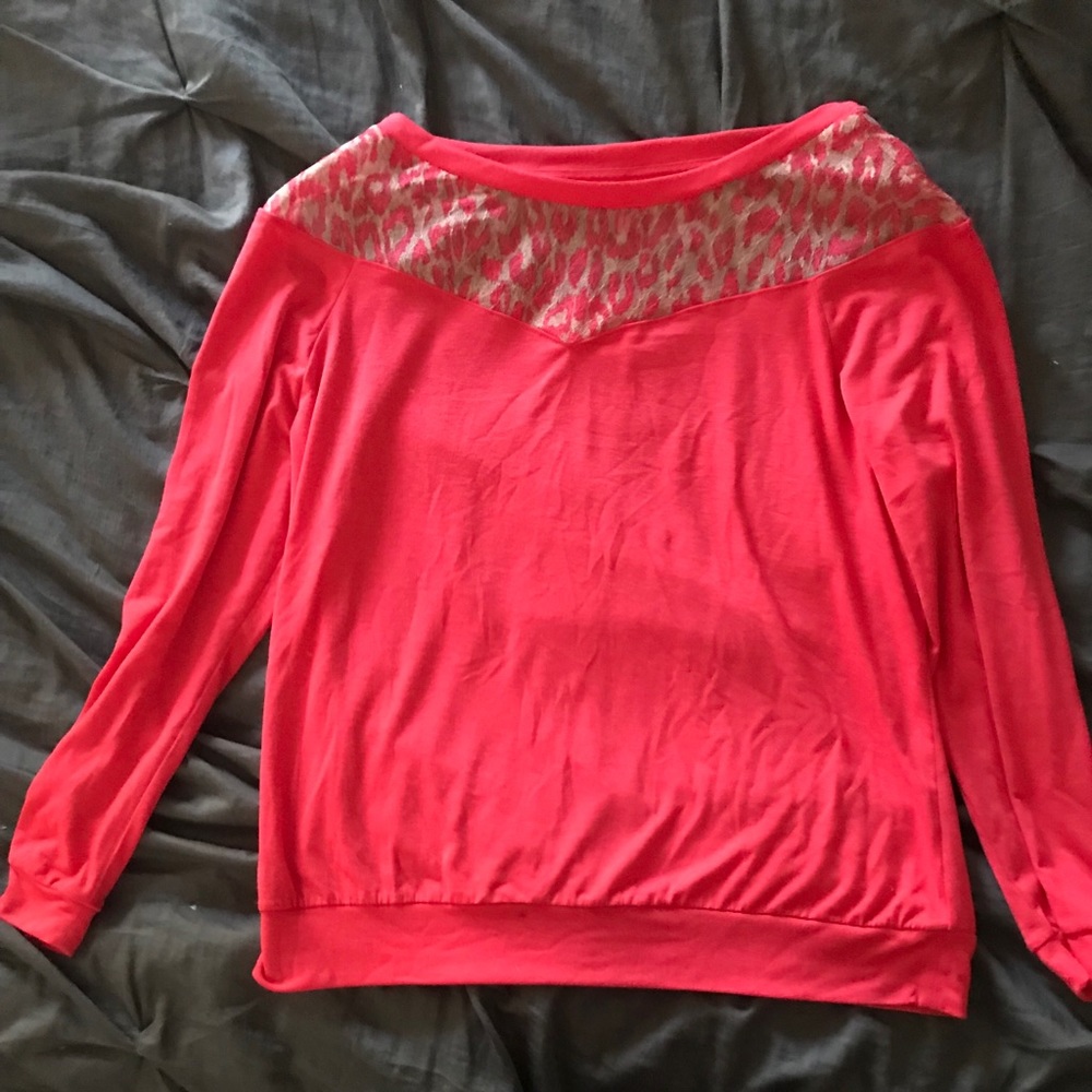 Tresics red, with cheetah print lace on top